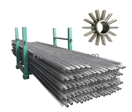 comprare Tubo di pinne di acciaio al carbonio estruso nero verniciato colore chiaro pinne serrate solide spessore 1-5 mm online manufacture